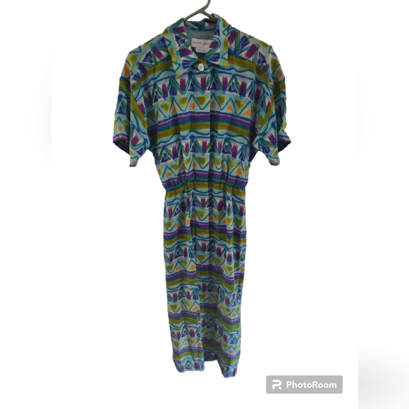 Maggy London Dresses & Skirts - VTG 90's Maggy London 100 Percent Silk‎ geometric pattern Maxi Dress Size 4